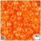 BeadTin Orange Transparent 9mm Barrel Plastic Pony Beads (500pcs)
